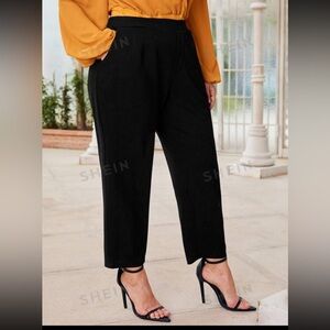 Black Pull On Tapered Leg Dress Pant